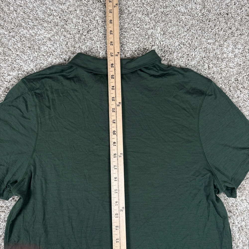Proof 72 Hour Polo Shirt Mens Medium Green Merino Wool Blend Snap Button - Picture 7 of 9